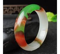Color Chino Natural a Mano Tallada Barra Ancha Jade Brazalete Boutique Joya de Joyas para Mujeres Pulsera de Cinco Colores Regalo Popular (Color Gema: 60-62 mm)