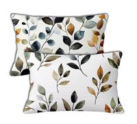 Color Cojines Exterior Impermeable 50x70 cm Rectangulares Funda Cojin Juego de 2 Naturaleza Cushions Impermeable Lino Cojín Lumbar para Garden Terraza Decorativos Primavera Verano, Regalo h-1312