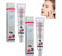 Color Correcting CC Cream with Full-Coverage Foundation with SPF 25, Long Lasting and Hydrating color changing foundation Concealer, Lightweight Skin Perfect Tinted Moisturiser (2 Pcs)