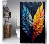 Color Cortina Ducha 80x200cm, Cortina de Ducha ala Cortinas de Baño Poliester Lavable con 12 Anillas, Dobladillo Ponderado Shower Curtain para Familia, Hotel, Bañeras y Cuartos de Baño -ly25072PE