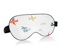Color Cute Planes and Helicopters Sleep Eye Mask, Sleeping Mask & Blindfold con diadema elástica Soft Comfort Eyeshade Sleep Cover para viajes, yoga, siesta