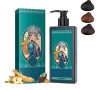 Color de cabello a base de plantas para cobertura gris, tinte de color de cabello orgánico vegetal natural, color suave y duradero, champú de tinte nutritivo para el cabello (Negro natural)