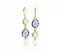 Color de cuarzo de cristal aretes largos colgantes