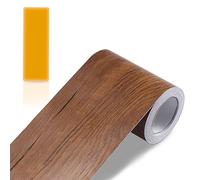 Color de grano de madera Adhesivo autoadhesivo para pared con borde de papel pintado impermeable Cenefa adhesiva con diseño para decoración del hogar, （10） cm x （10） m, (Madera de begonia)