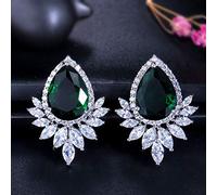 Color de joyería para la oreja para mujeres Pendientes de circonía cúbica brillante