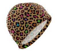 Color de moda marrón leopardo grande natación para hombres pelo corto impermeable natación mujeres adultos protección del cabello y reducción de arrastre gorras para nadar de mujer