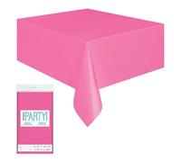 Unique Party Supplies Short Fold Table Cover-54” x 108 Pc. Mantel Rectangular de plástico de Plegado Corto, 137 x 274 cm, Rosa, 1 Unidad, sólido, Color Hot Pink, 1 Count (Pack of 1) (50350)