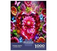 Color del corazón de Flor 1000 Piezas Puzzle Premium Devoción Floral Vibrante Puzzle para Adultos, Cartón Extra Grueso - Antiestrés Y Viajes, Adultos Y Niños 12+ 52x38cm/1000pcs