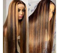 Color Del Piano De La Venda De La Peluca De Las Señoras Africanas Del Pelo Largo Y Liso Del Frente Del Cordón