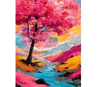 Color Diamond Painting, 5D Diamond Painting Adultos áRbol, DIY Kit Manualidades Adultos, 5D Punto de Cruz Cuadro Diamante, DIY Pintura de Diamante Kits, Home Decoration, Regalo Decor, 100x135cm T-5922