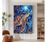 Color Diamond Painting Adultos Tortugas marinas Diamond Painting Kit Completo, DIY 5D Manualidades Niños kit Punto de Cruz Cristal Pintura De Diamante Pintar por Numeros , Home Decor 80x100cm 0M-1263