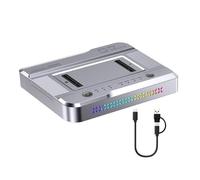 Color Double NVMe - Estación de acoplamiento de disco sólido 2000 MB/S, USB 3.2, 20 Gbps, aluminio, compatibilidad de varios tamaños, tipo vertical, aleación de aluminio, base de disco sólido