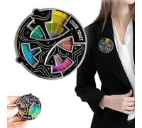Color Fidget Wheel Metal Spinner Enamel Pin,Color Fidget Enamel Pin,Rotatable Palette Art Wheel Keychain for Women and Men Anxiety Relief Feelings Emotions Keyrings ,Relieve Stress-B