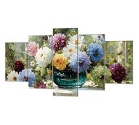 Color Flores frescas Diamond Painting, 5 Pcs 5D Kit Mosaico Pintura de Diamante, Kit Bordado en Punto de Cruz Manualidades Adultos, DIY Gran Tamaño Cuadro Damantes, Decoracion Hogar 30x50cm P-d-739