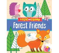 Color & Frame Kids - Forest Friends: Cute Animal Coloring Book with Pre-Colored Backgrounds Hedgehog, Deer, Bunny & More Gift for Kids Ages 3-10