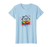 Color Fuera de Las líneas: Expresión Creativa Vibrante Camiseta, Mujer, Azul Bebé, XS