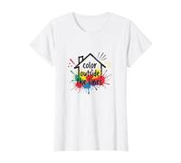 Color Fuera de Las líneas: Expresión Creativa Vibrante Camiseta, Mujer, Blanco, XS