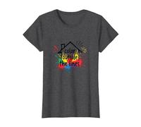 Color Fuera de Las líneas: Expresión Creativa Vibrante Camiseta, Mujer, Jaspeado Oscuro, XS