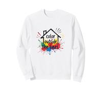 Color Fuera de Las líneas: Expresión Creativa Vibrante Sudadera, Unisex para Adultos, Blanco, XXL