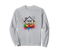 Color Fuera de Las líneas: Expresión Creativa Vibrante Sudadera, Unisex para Adultos, Gris Jaspeado, XXL
