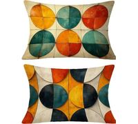 Color Funda Cojin 60x80 Juego de 2, GeometríA Rectangular Funda Almohada 60x80cm con Cremallera Oculta, Impermeable Lino Fundas Cojines, Fundas de Cojines para Sofá Cama Silla o Jardín Regalo kj-8849