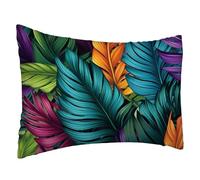 Color Fundas Cojines 40x70 cm Hojas Fundas Cojines Decorativos Rectangulares Cushions Felpa Corta Suave pillow Funda de Almohada para Garden Terraza Primavera Verano Otoño Decorativos, Regalo L1088