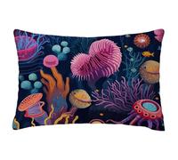 Color Fundas Cojines 50x60 cm Pez Fundas Cojines Decorativos Rectangulares Cushions Lino pillow Funda de Almohada Sofa Cojín Lumbar para Garden Terraza Primavera Verano Otoño Decorativos L-1100