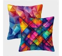 Color Fundas Cojines 55x55 Juego de 2, GeometríA Fundas Cojines 55x55, Suave Terciopelo Cuadrado Pillow Case con Cremallera Oculta, Cushion Covers para Decoracion Hogar Sofás, Regalo Mujer R-1911