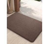 Color G - Felpudo antideslizante, lavable a máquina, suave, absorbente, tapete para entrada, patio, pasillo, jardín, interior, exterior, mascotas y perros (marrón oscuro, 60 x 90 cm)