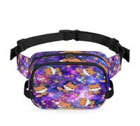 Color Galaxy Night - Riñonera multifunción para viajes, deportes, correr, Galaxy Cute Fox, riñonera, riñonera, bolsa de cinturón para mujeres, hombres, niñas y niños, color, XL, Organizador de bolsas
