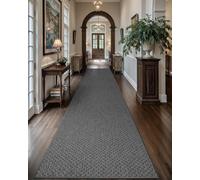 Color&Geometry Alfombra Antideslizante para Pasillo Interior, Alfombra de Corredor Fina y Lavable para Casa, Absorbente y Segura, 91×305 cm, Gris