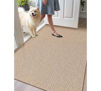 Color&Geometry Felpudo Entrada Casa 92x142 cm, Alfombras para Puerta de Entrada Felpudo de Entrada Interior Antideslizante Lavable Absorbente Felpudo Interior de Perfil Bajo Felpudo de Entrada, Caqui
