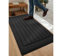 Color&Geometry Felpudo Entrada Casa - Absorbente y Antideslizante, Alfombra Entrada Lavable a Máquina, Elimina fácilmente el Barro y el Agua de Lluvia del Calzado (50x120cm, Negro)