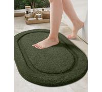 Color&Geometry Verde Alfombra Baño 61x91 cm, Alfombrilla Baño Antideslizante, Alfombras Ducha Microfibra Suave, Alfombrillas Lavable, Súper Absorbente Alfombrilla Baño para Suelo Baño Ducha Lavabo