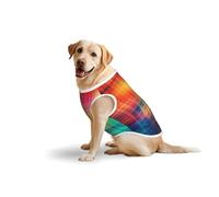 Color Grid - Ropa para mascotas, chaleco de algodón suave para perros medianos y grandes para uso diario y actividades al aire libre