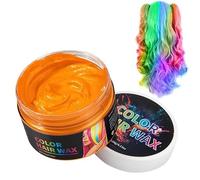 Color Hair Wax - Hair Color Wax, Disposable Hair Dye, Long-Lasting Styling Natural Non-sticky (Color naranja)