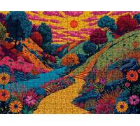 color jardín Puzzle 1000 Piezas Adultos, Rompecabezas con Letras en la Parte Posterior - Piezas que Encajan Perfectamente, Reto de Concentración, Regalo para mujer y Decoración Hogar, 75 x 50 cm w0-22