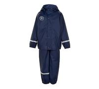 Color Kids Unisex Niños Rain Set Solid PU Chubasquero, Azul Oscuro, 98 cm
