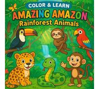 Color & Learn - Amazing Amazon Rainforest Animals: Fun Coloring Book for Kids with Wild Jungle Creatures, Educational Facts & Adventure Scenes