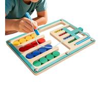 Color Learning Toys, Wooden Puzzle Board Game, Educational Matching Puzzle with Construction, Compact Travel Accessory with Fun Gameplay, Supplies for Teens Kids Home Travel School Birthday Road Trip