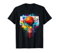 Color Madness Balón de baloncesto y aro de baloncesto Slam Dunk Camiseta