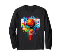 Color Madness Balón de baloncesto y aro de baloncesto Slam Dunk Manga Larga