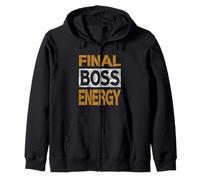 Color marrón Final-Boss-Energy Brown Graphic Sudadera con Capucha