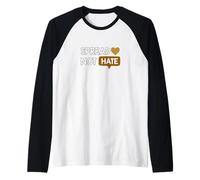 Color marrón Love Not Hate Brown Graphic Camiseta Manga Raglan