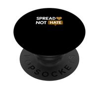 Color marrón Love Not Hate Brown Graphic PopSockets PopGrip Adhesivo