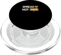 Color marrón Love Not Hate Brown Graphic PopSockets PopGrip para MagSafe