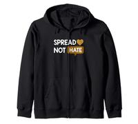 Color marrón Love Not Hate Brown Graphic Sudadera con Capucha