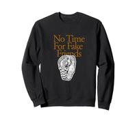 Color marrón No Time For Fake Friends Brown Graphic Sudadera