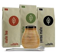 Color marrón. Set de té mate Yerba Bio Mate, taza de cerámica + bombilla + instrucciones de preparación (idioma español no garantizado).