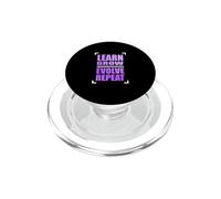 Color Morado Aprender Crecer Evolucionar Repetir Gráfico PopSockets PopGrip para MagSafe